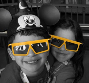 Isaiah & Emmie at Toy Story Mania ride Isaiah & Emmie at Toy Story Mania ride